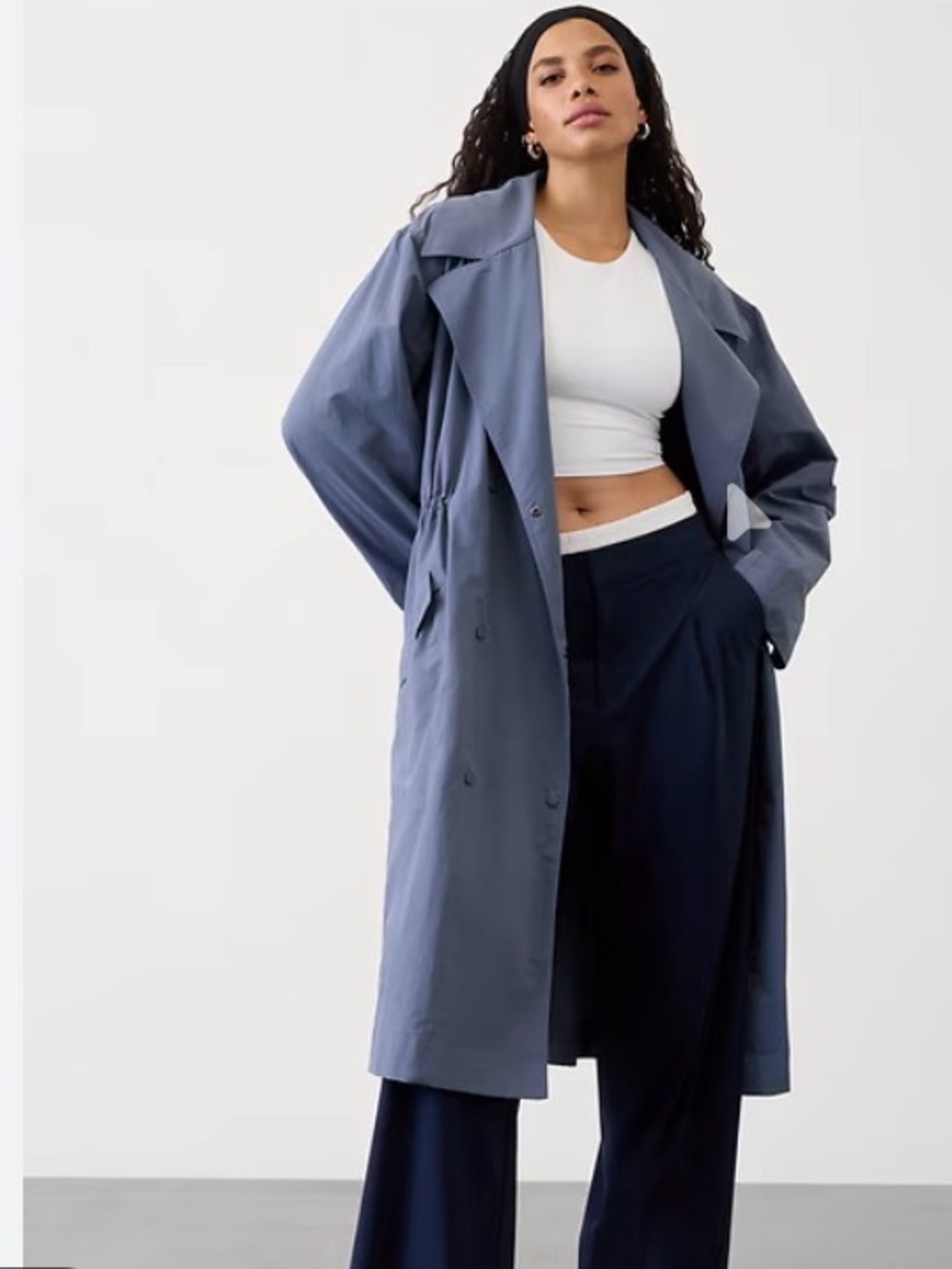 ‼️NWT Athleta Rain Trench in Slate Blue